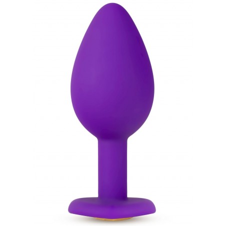 Plug en Silicone Violet et Strass Coeur S