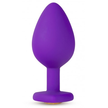 Plug en Silicone Violet et Strass Coeur M