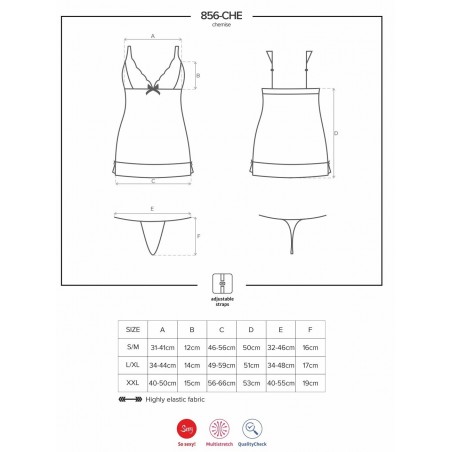 Nuisette et String 856-CHE-1 S-M