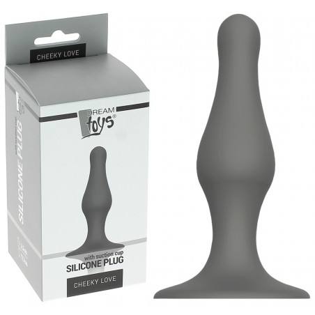 Plug Anal gris en Silicone Chekky Love 13,5 cm