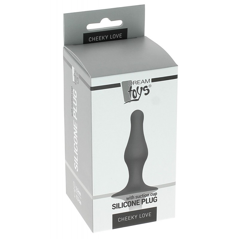 Plug Anal gris en Silicone Chekky Love 13,5 cm