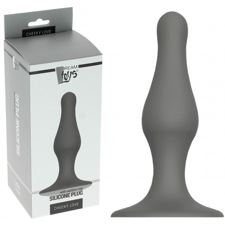 Plug Anal gris en Silicone Chekky Love 15,5 cm