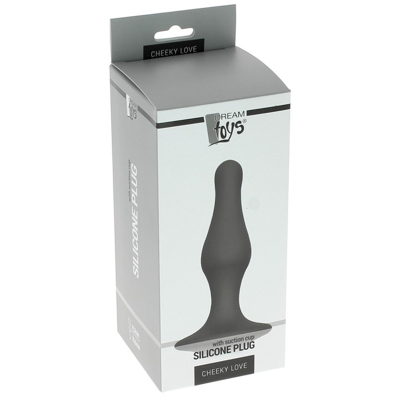 Plug Anal gris en Silicone Chekky Love 15,5 cm