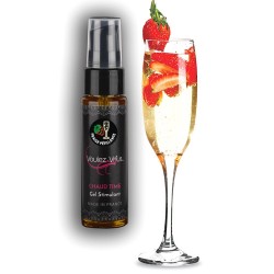 Lubrifiant Chauffant Stimulant Saveur Fraise Pétillant 35 ml