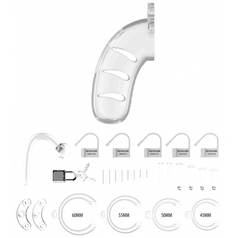 Cage de Chasteté + Plug Transparent N°11