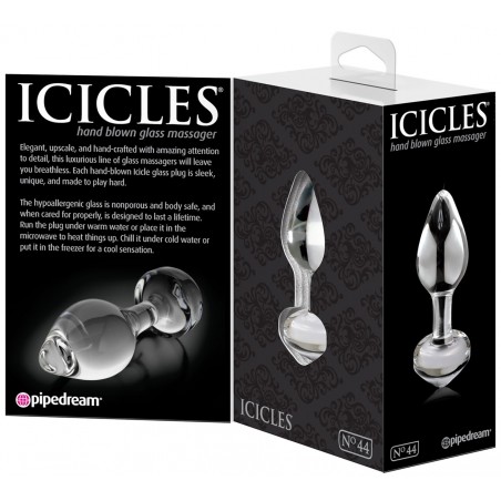 Gode anal en verre transparent Icicles No 44