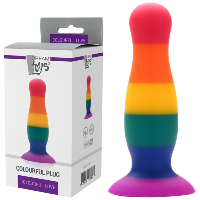 Plug Anal Avec Ventouse Pride Colourful L