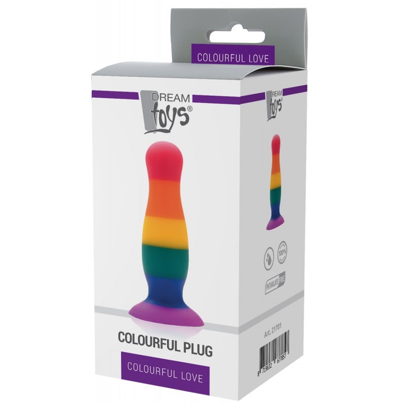 Plug Anal Avec Ventouse Pride Colourful L