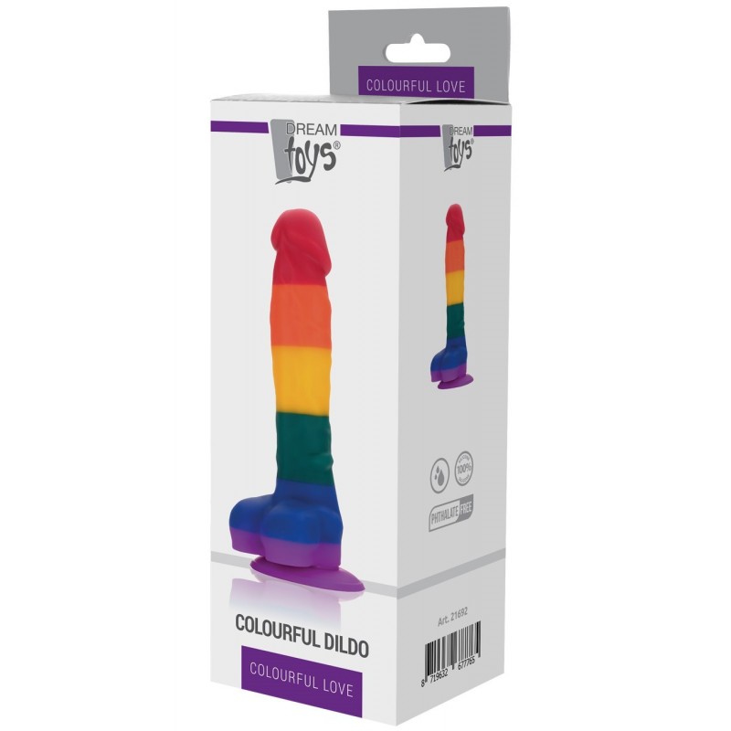 Gode Ventouse Réaliste Pride Colourful 17,5 cm