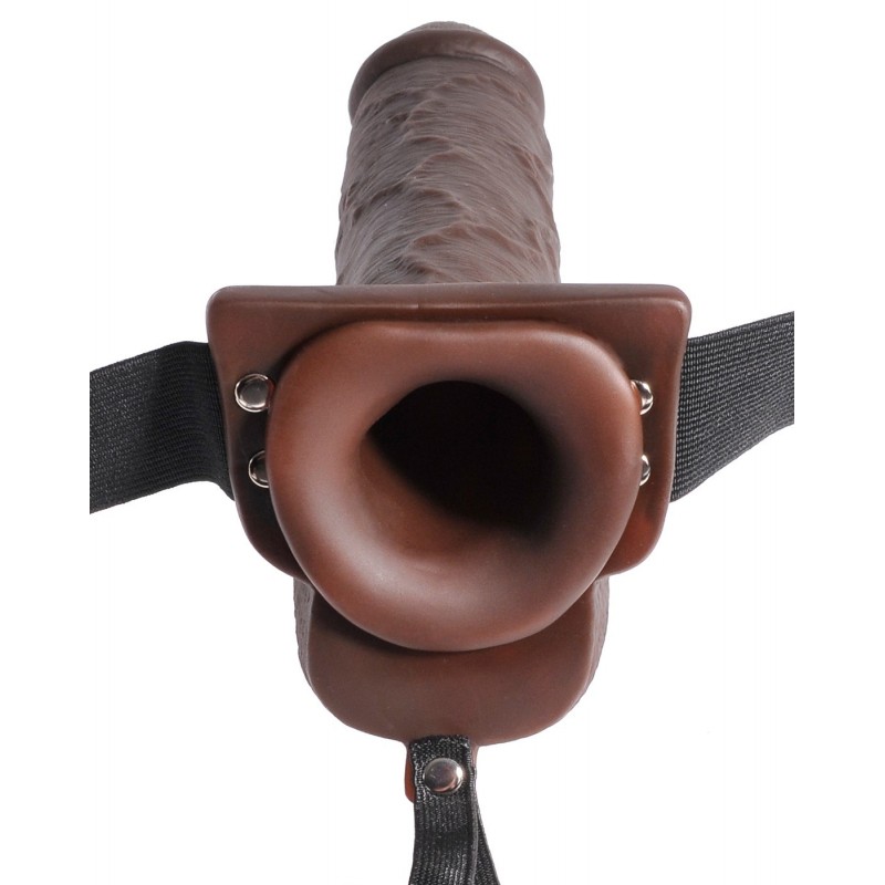 Gode Ceinture Creux Chocolat qui Ejacule FF 22 cm