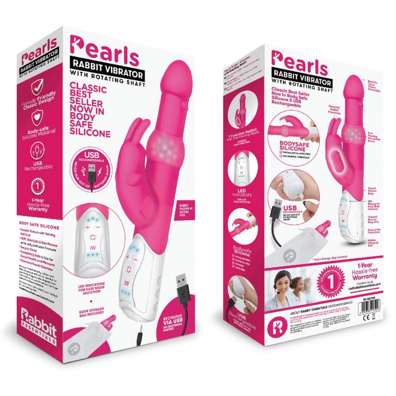 Vibromasseur USB Rabbit Pearls Violet