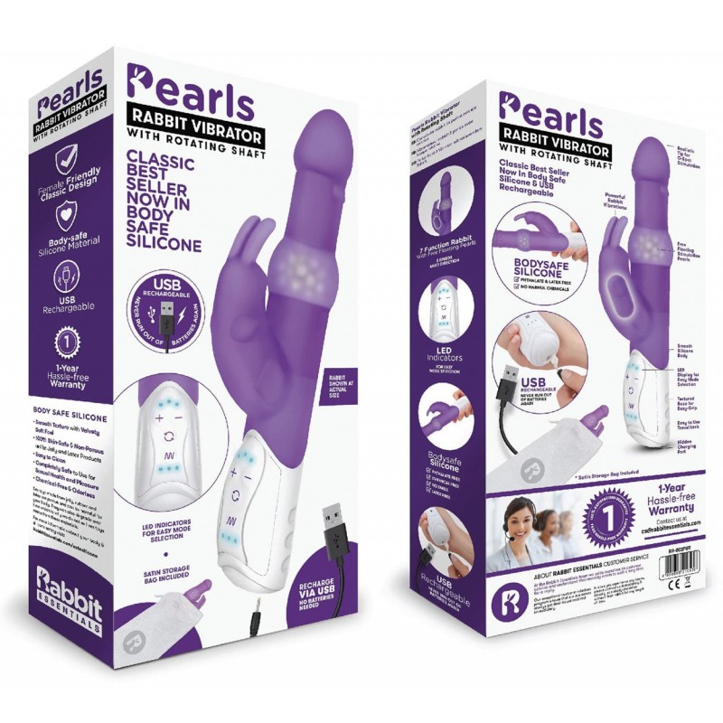 Vibromasseur USB Rabbit Pearls Violet