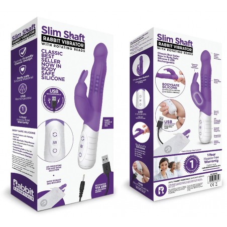 Vibromasseur USB Rabbit Slim Shaft Violet