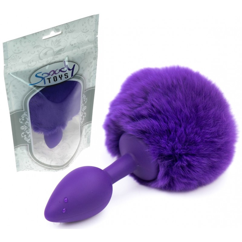 Plug en Silicone Violet avec Pompon