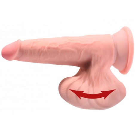 Gode Triple Densité Avec Testicules qui Pendent 19 cm