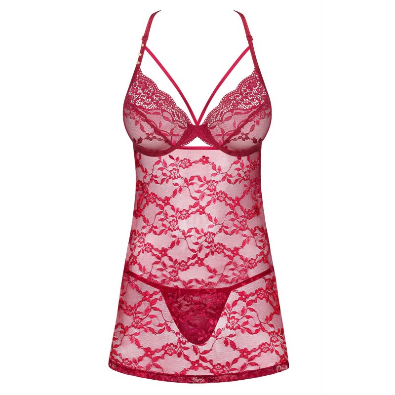 Nuisette et String Ivetta Bordeaux L-XL