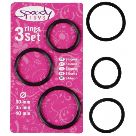 Pack 3 cockring en silicone Spoody Nine