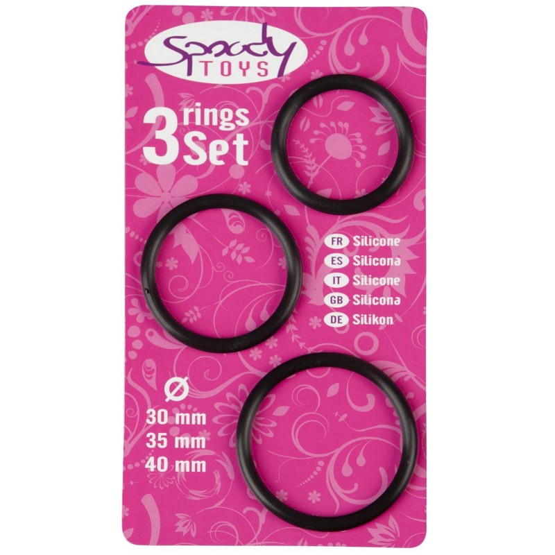 Pack 3 cockring en silicone Spoody Nine