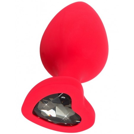 Plug Strass Coeur en Silicone Large