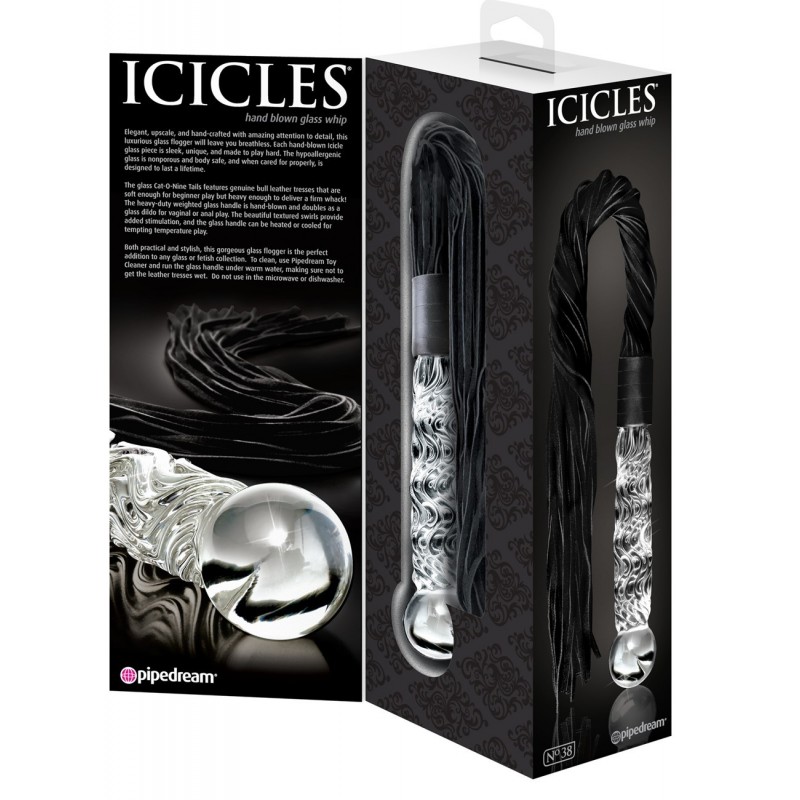 Gode fouet en verre Icicles No. 38 65 cm