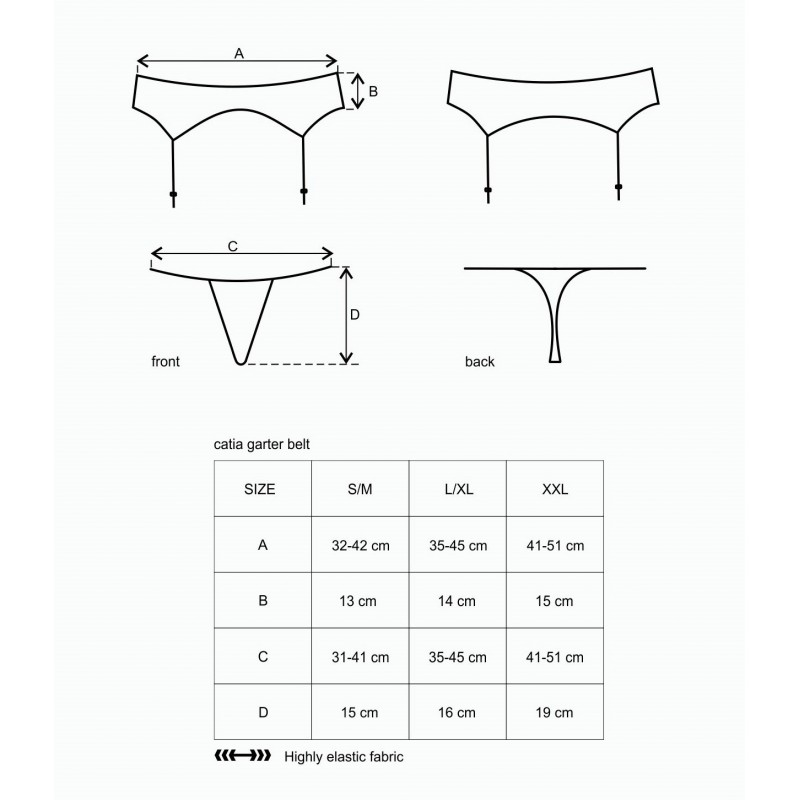 Porte Jarretelles et String Catia Garter Belt S-M