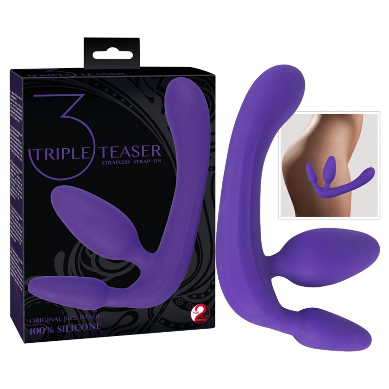 Gode triple Teaser 100% silicone