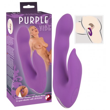 Vibromasseur ergonomique en silicone Purple Vibe