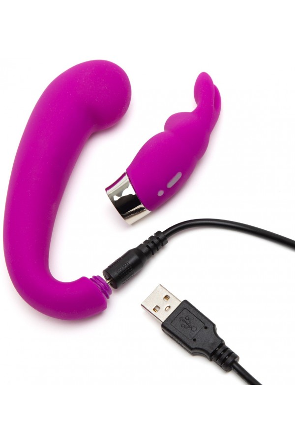 Vibromasseur Triple Stimulation USB Happy Rabbit