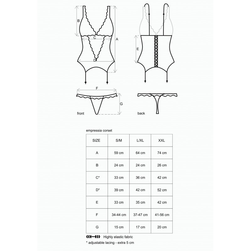 Corsage et string Emperita XXL