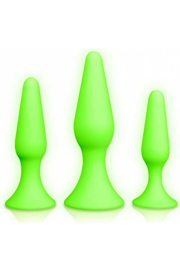 Set de 3 plugs Anaux en Silicone Phosphorescents