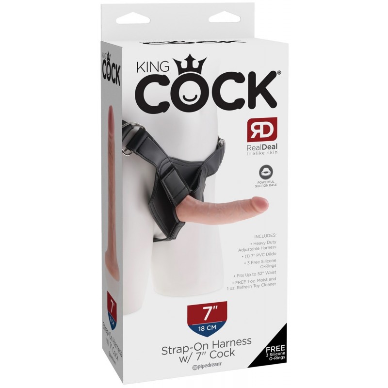 Gode ceinture anal réaliste King Cock 19 cm