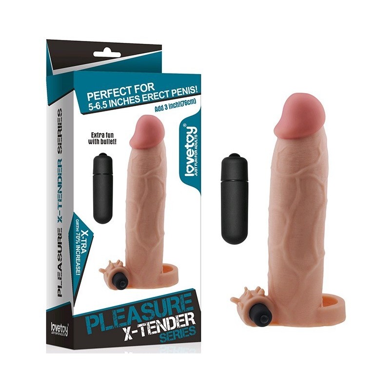 Gaine vibrante Pleasure X-Tender 20 cm