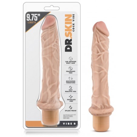 Vibromasseur DR Skin Vibe 8 Chocolat 24 cm