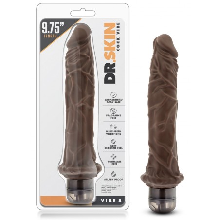 Vibromasseur DR Skin Vibe 8 Chocolat 24 cm