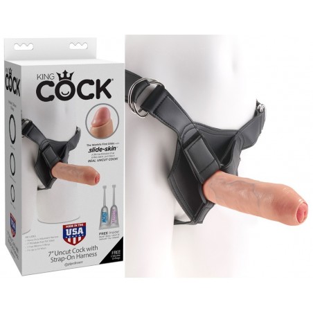 Gode Ceinture qui se Decalotte King Cock 20 cm