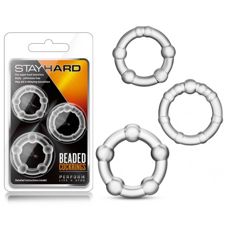 Pack 3 Anneaux Stay Hard Beaded